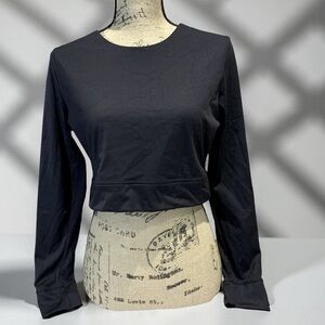 Banana Republic Women's Cropped Long Sleeve Active Support Compression Top M